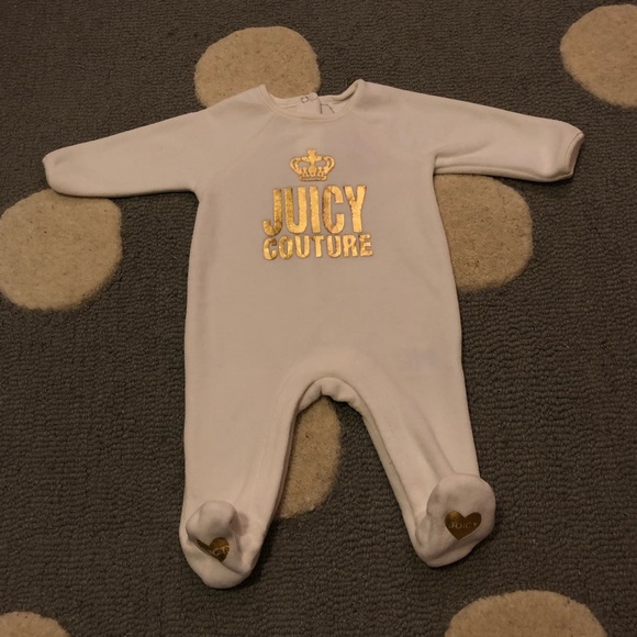 Juicy Couture Other - Juicy Couture Velvet Long Sleeve Button Up Footie